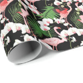 熱帯植物鳥色イラストレーション ラッピングペーパー (ロールコーナー)