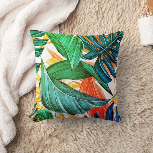 熱帯植物 クッション (ブランケット)
