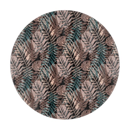 熱帯植物，ジャングル，熱帯，ベージュ，葉 カッティングボード (正面)