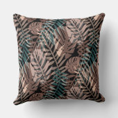 熱帯植物，ジャングル，熱帯，ベージュ，葉 クッション (裏面)