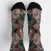 熱帯植物，ジャングル，熱帯，ベージュ，葉 ソックス (上部)