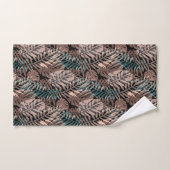 熱帯植物，ジャングル，熱帯，ベージュ，葉 バスタオルセット (ハンドタオル)