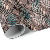 熱帯植物，ジャングル，熱帯，ベージュ，葉 ラッピングペーパー (ロールコーナー)