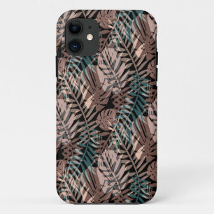 熱帯植物，ジャングル，熱帯，ベージュ，葉 iPhone 11 ケース