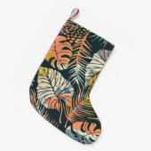 熱帯植物:抽象芸術芸術的パターン。 スモールクリスマスストッキング (正面 (吊り時))