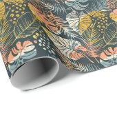 熱帯植物：抽象芸術芸術的パターン。 ラッピングペーパー (ロールコーナー)