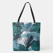 熱帯植物，植物性プリントショッピング/ビーチ トートバッグ (正面)