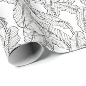 熱帯植物、花、ジャングルスケッチ。 ラッピングペーパー (ロールコーナー)