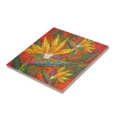 熱帯極楽鳥によっては絵画の芸術が開花します タイル (側面)