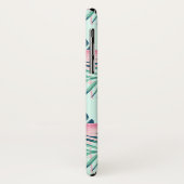 熱帯楽園のシュロの葉及びピンクのフラミンゴの名前 Case-Mate iPhoneケース (裏面/左)