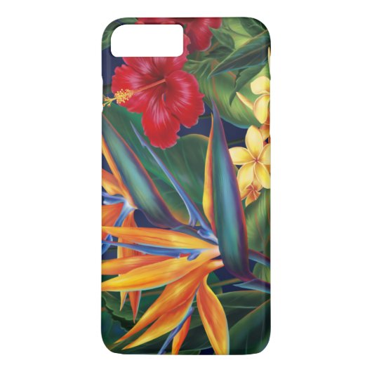 熱帯楽園のハワイアンの花柄 Case-Mate iPhoneケース (裏面)