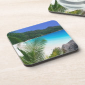 熱帯楽園のビーチのコースターセット コースター (左側)