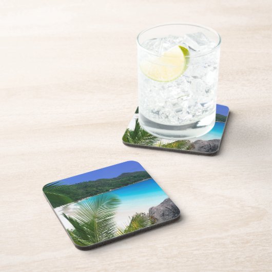 熱帯楽園のビーチのコースターセット コースター (右側)