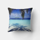 熱帯楽園のビーチの枕 クッション (裏面)