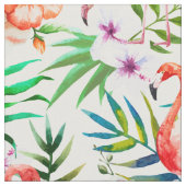 熱帯楽園のフラミンゴ花の葉 ファブリック (クローズアップ)