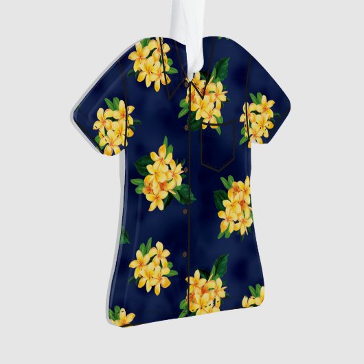 熱帯楽園のプルメリアのハワイアンのアロハワイシャツ オーナメント (正面)