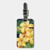 熱帯楽園のプルメリアの荷物のラベル ラゲッジタグ (正面縦)