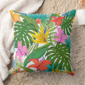 熱帯楽園の群葉及び植物相- クッション (ブランケット)