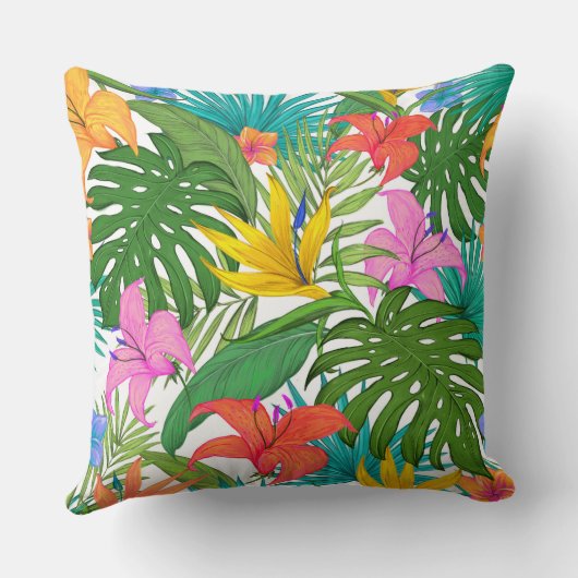 熱帯楽園の群葉及び植物相- クッション (裏面)