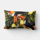 熱帯楽園。 Toucansおよび柑橘類 ランバークッション (裏面)