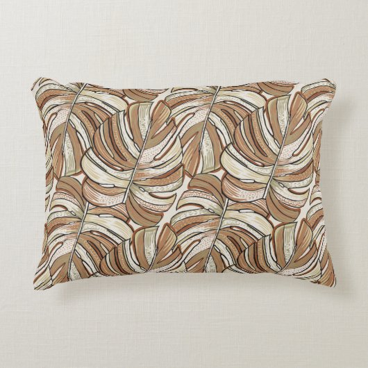 熱帯模様。グラフィックデザインと驚きのモン アクセントクッション (正面)