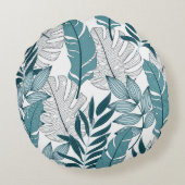 熱帯模様(トレンディーや葉)  ラウンドクッション (裏面)