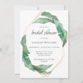 熱帯樹木幾何モダンブライダルシャワー 招待状 (正面)
