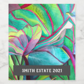 熱帯樹木用水彩フローラワインラベル ワインラベル (シングルラベル)