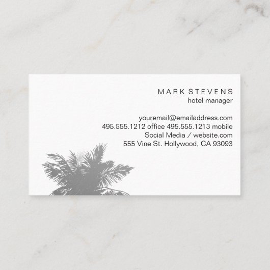 熱帯樹木 | クルーズ船 名刺 (裏面)