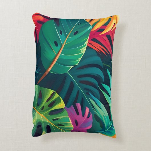 熱帯樹枝水彩楽園 アクセントクッション (裏面(縦))