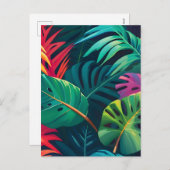 熱帯樹枝水彩楽園 シーズンポストカード (正面/裏面)