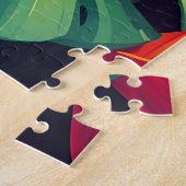 熱帯樹枝水彩楽園 ジグソーパズル (側面)