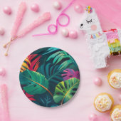 熱帯樹枝水彩楽園 ペーパープレート (パーティー)