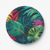 熱帯樹枝水彩楽園 ペーパープレート (正面)