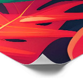 熱帯樹枝水彩楽園 ポスター (角)