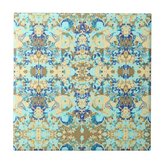 熱帯民族抽象芸術模様セラミックタイル タイル (正面)