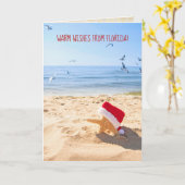 熱帯気候のクリスマスヒトデ カード (黄色い花)