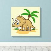 熱帯気候のトリケラトプス。 キャンバスプリント (インサイチュ (ウッドフロア))