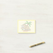 熱帯気候のトリケラトプス。 ポストイット (デスク上)