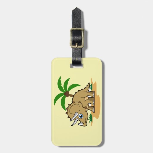 熱帯気候のトリケラトプス。 ラゲッジタグ (正面縦)