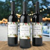 熱帯水の色のパターパーソナライズされたン ワインラベル