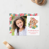 熱帯水カラーライオンキッズフォトバレンタインカード ノートカード (正面/裏面インサイチュ)