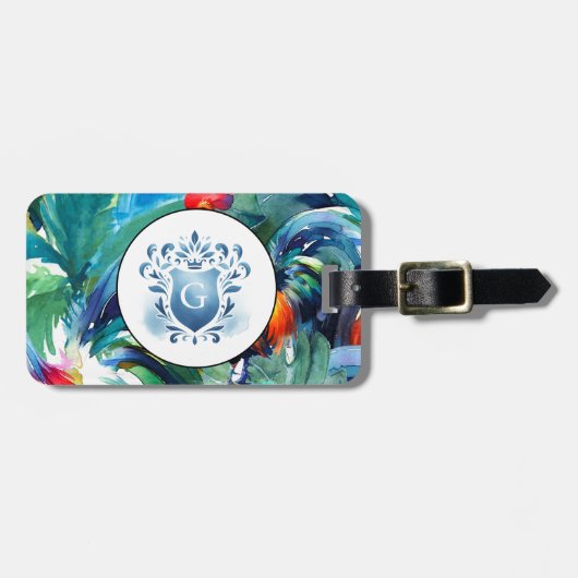 熱帯水モノグラムの色 ラゲッジタグ (正面横)