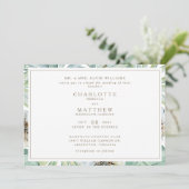 熱帯水平金ゴールド白結婚式招待状 招待状 (スタンド正面)