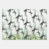 熱帯水彩サルジャングル ラッピングペーパーシート (正面3)