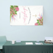 熱帯水彩バプティスマス歓迎 横断幕 (トレードショー)