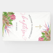 熱帯水彩バプティスマス歓迎 横断幕 (横)