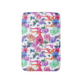 熱帯水彩パターン バスマット (正面縦)