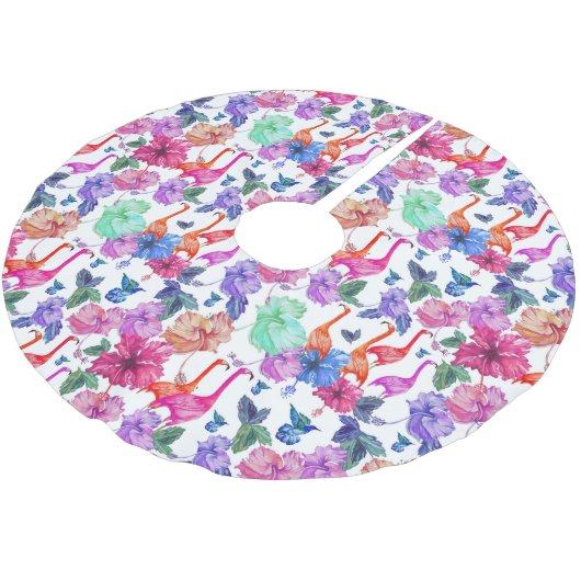 熱帯水彩パターン|モノグラム ブラッシュドポリエステルツリースカート (アングル)