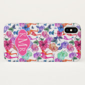 熱帯水彩パターン|モノグラム Case-Mate iPhoneケース (裏面(横))